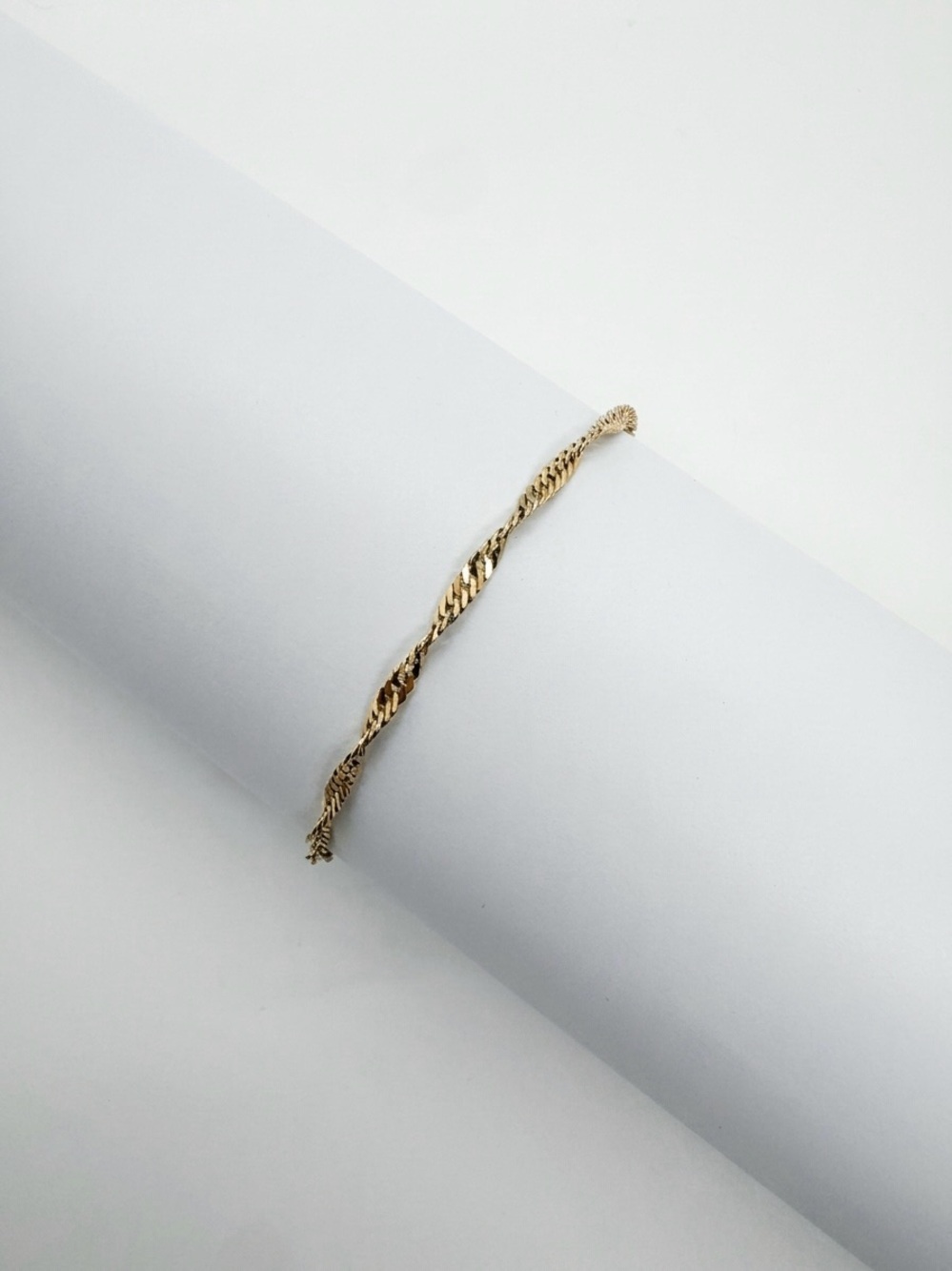 Vintage 10K Yellow Gold 3mm Twisted Chain Bracelet